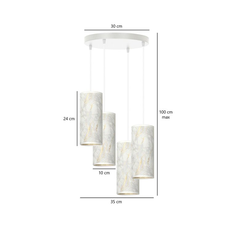 KARLI 4 WH PREMIUM MARBEL WHITE EMIBIG Lampa wisząca