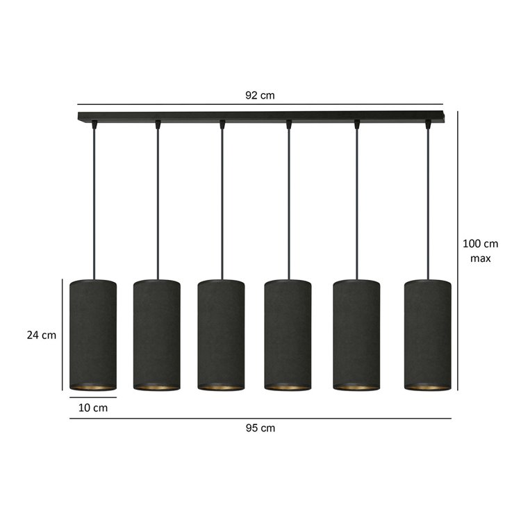 BENTE 6 BL BLACK EMIBIG Lampa wisząca