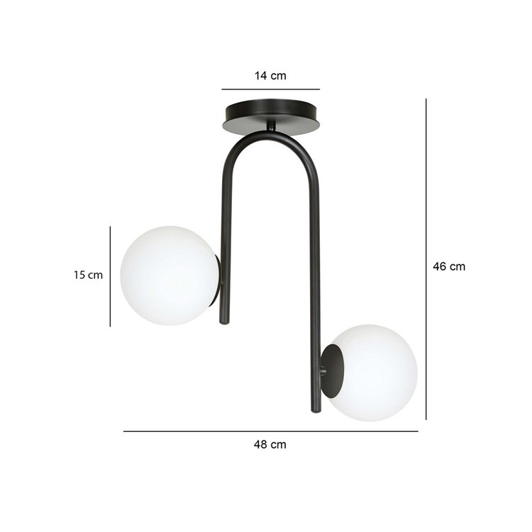 KALF 2 BLACK EMIBIG Lampa sufitowa