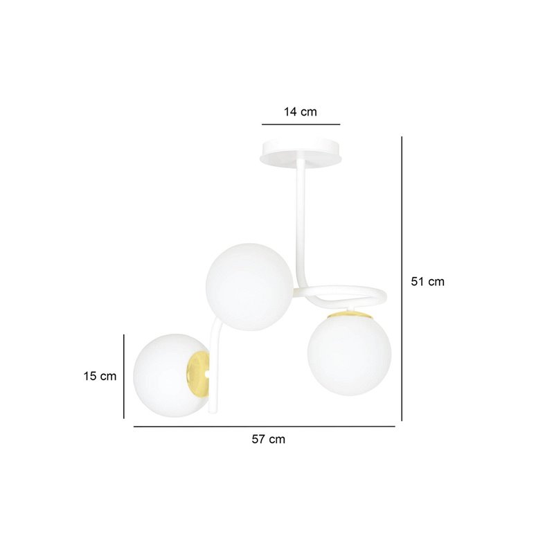 RAGNAR 3 WHITE GOLD EMIBIG Lampa sufitowa RAGNAR 3 WHITE GOLD EMIBIG Lampa sufitowa