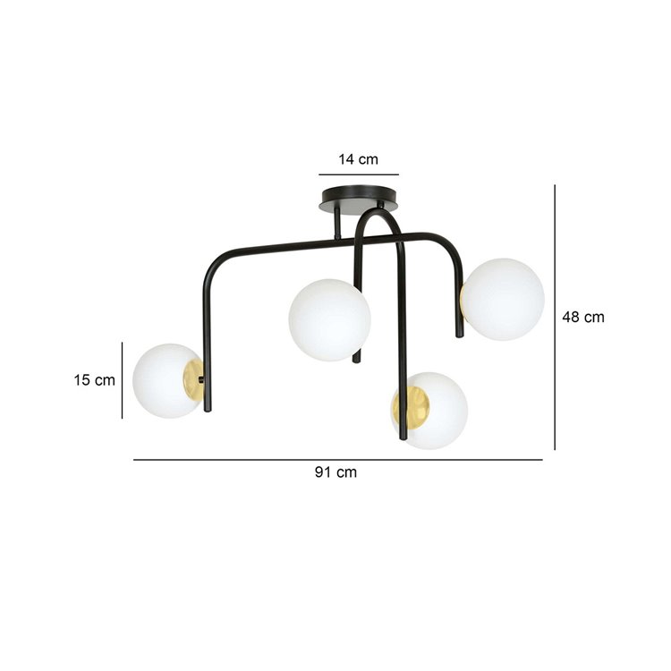 RAGNAR 4B BLACK GOLD EMIBIG Lampa sufitowa