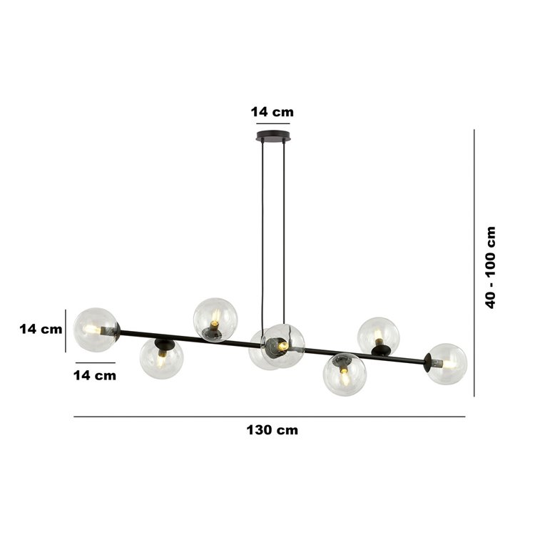 ROSSI 8 BL TRANSPARENT EMIBIG Lampa wisząca