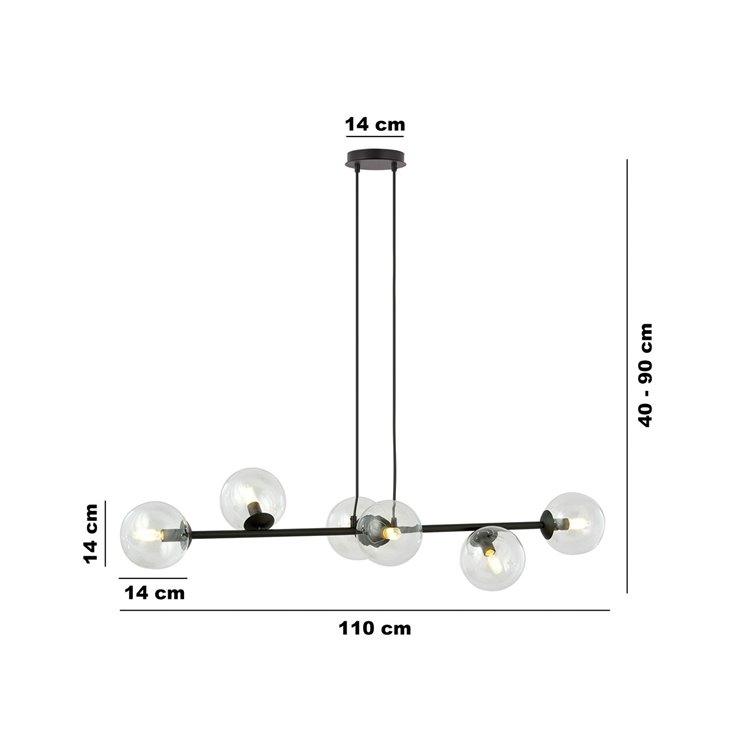 ROSSI 6 BL TRANSPARENT EMIBIG Lampa wisząca