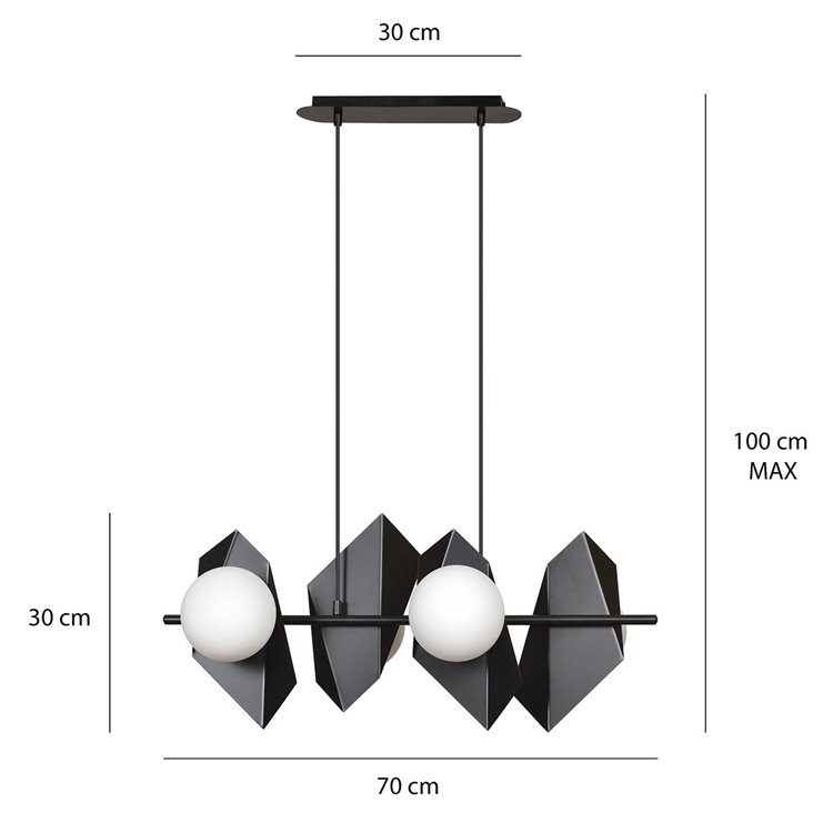 DRIFTON 4 BLACK EMIBIG Lampa wisząca