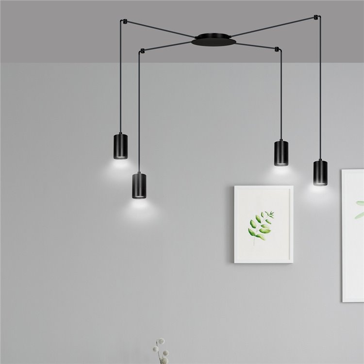 TRAKER 4 BL/BLACK EMIBIG Lampa wisząca