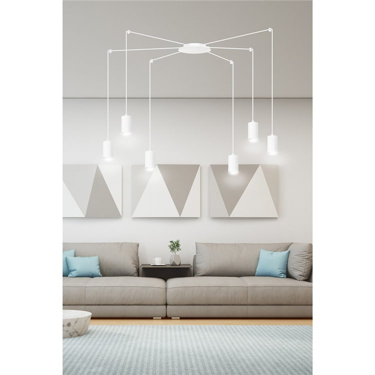 TRAKER 6 WH/WHITE EMIBIG Lampa wisząca