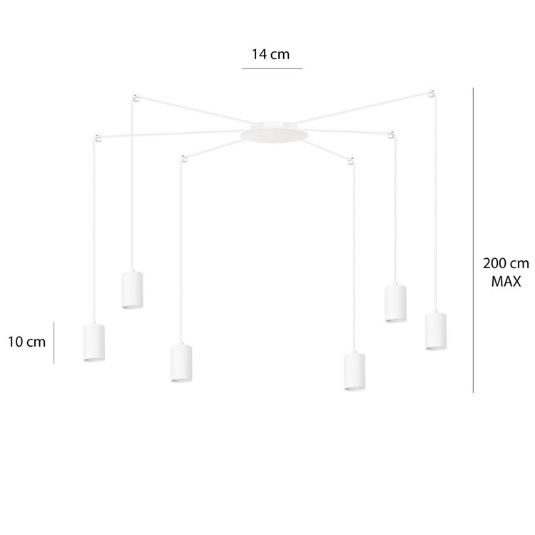 TRAKER 6 WH/WHITE EMIBIG Lampa wisząca