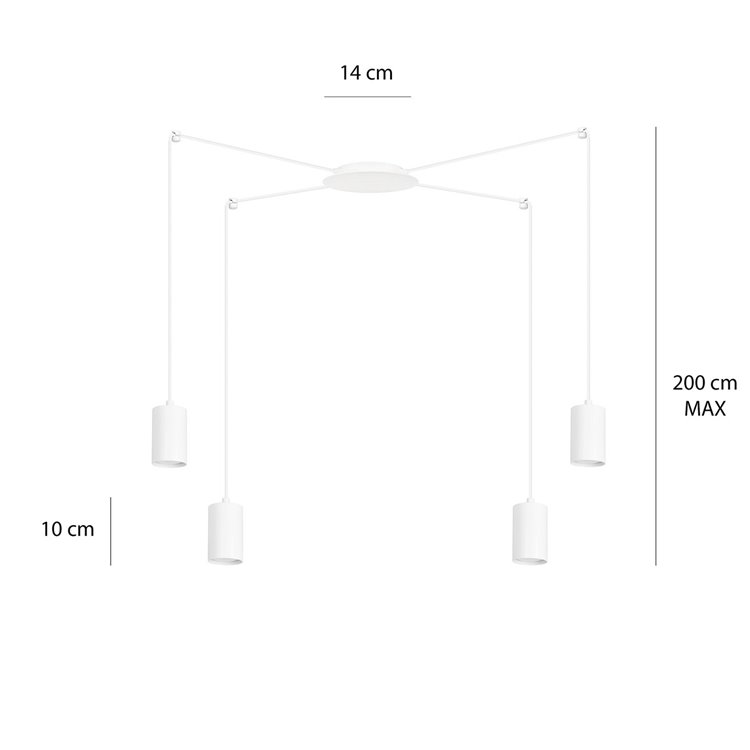 TRAKER 4 WH/WHITE EMIBIG Lampa wisząca