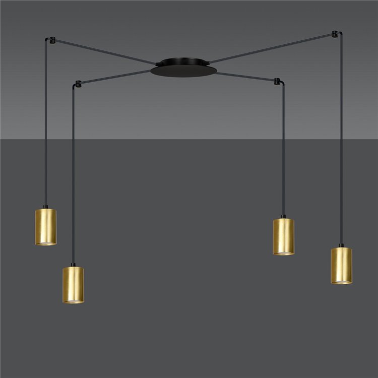 TRAKER 4 BL/GOLD EMIBIG Lampa wisząca