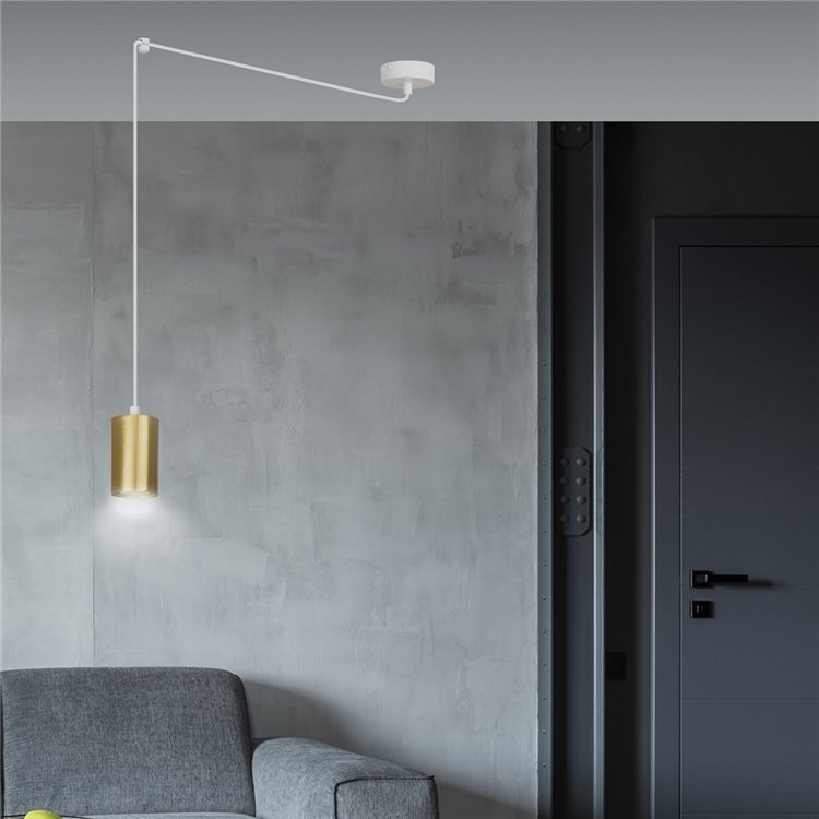 TRAKER 1 WH/GOLD EMIBIG Lampa wisząca