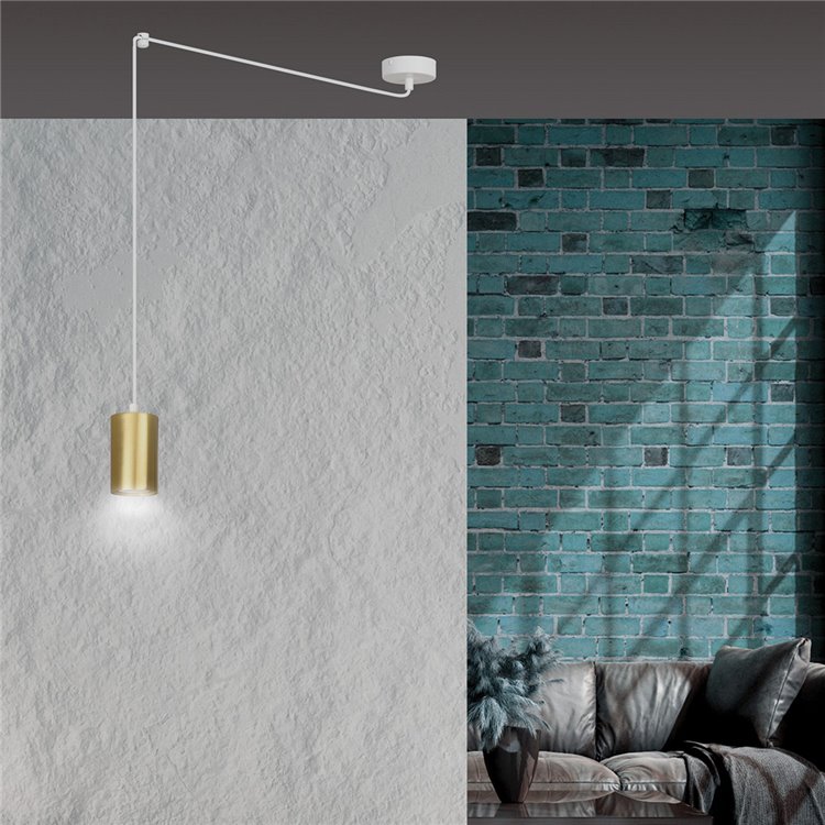 TRAKER 1 WH/GOLD EMIBIG Lampa wisząca