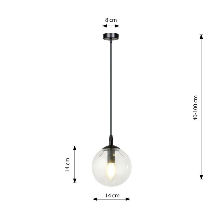 COSMO 1 BL TRANSPARENT EMIBIG Lampa wisząca