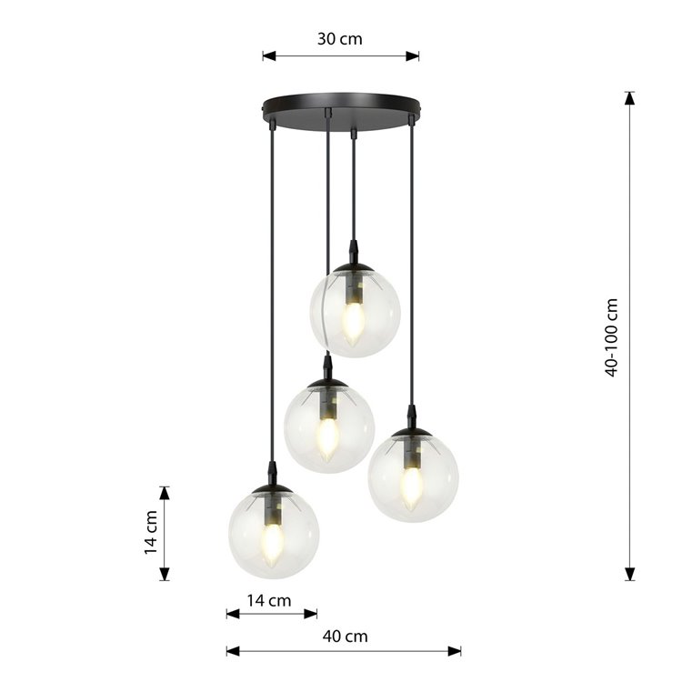 COSMO 3 BL PREMIUM TRANSPARENT EMIBIG Lampa wisząca