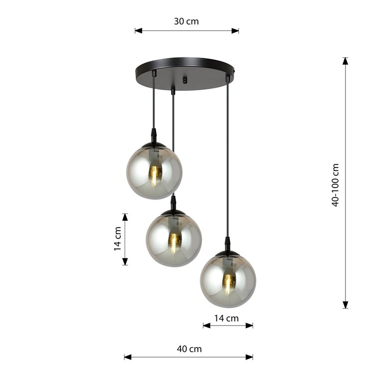 COSMO 3 BL PREMIUM GRAFIT EMIBIG Lampa wisząca