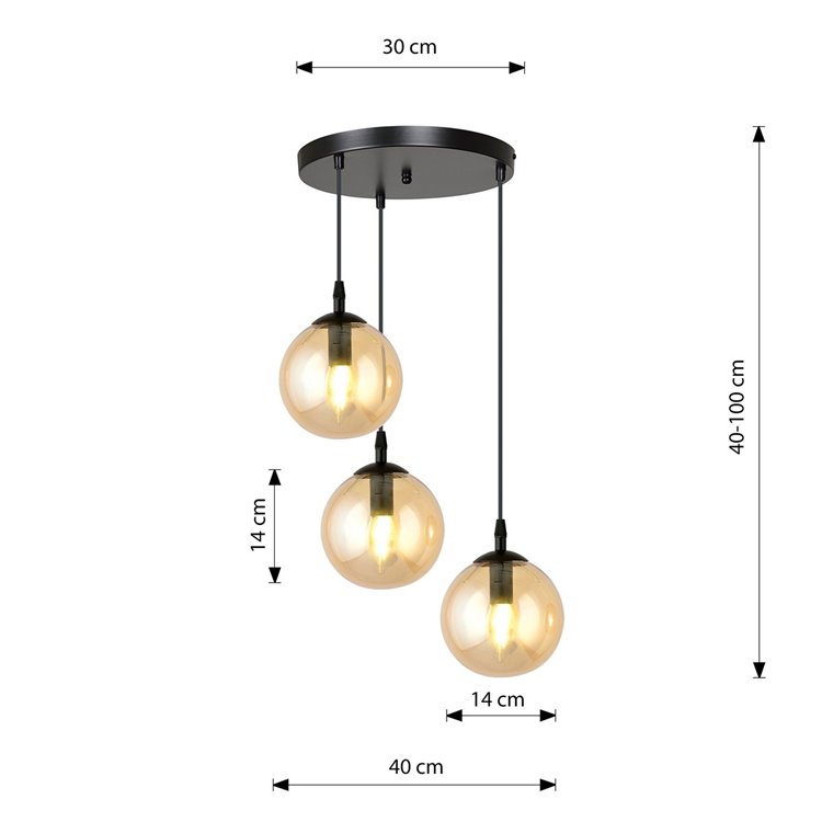 COSMO 3 BL PREMIUM MIODOWY EMIBIG Lampa wisząca