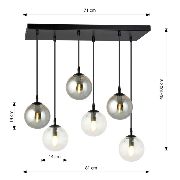 COSMO 6 BL MIX2 EMIBIG Lampa wisząca