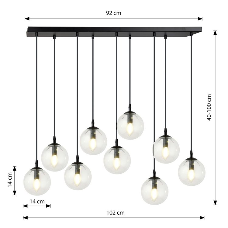 COSMO 9 BL TRANSPARENT EMIBIG Lampa wisząca