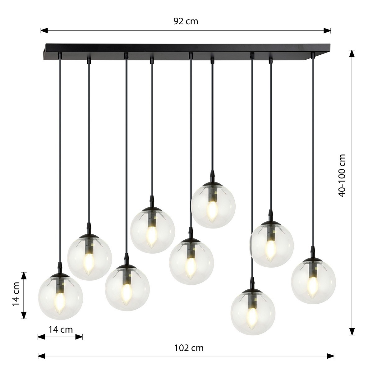 COSMO 9 BL TRANSPARENT EMIBIG Lampa wisząca COSMO 9 BL TRANSPARENT EMIBIG Lampa wisząca