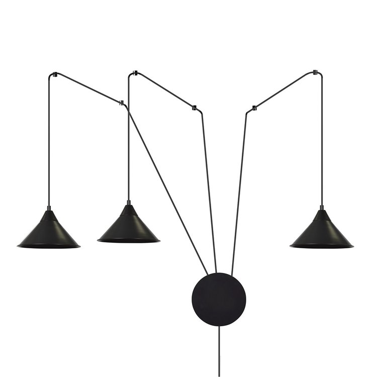 ABRAMO 3 BLACK EMIBIG Lampa wisząca