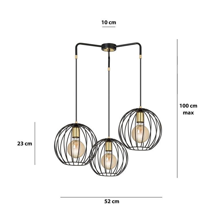 ALBIO 3 BLACK EMIBIG Lampa wisząca