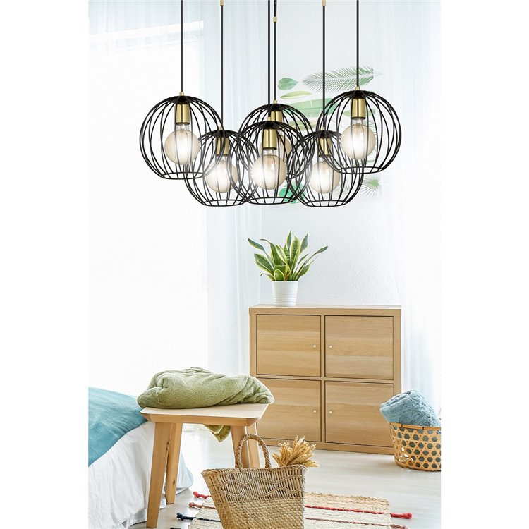 ALBIO 6 BLACK EMIBIG Lampa wisząca