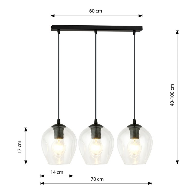 ISTAR 3 BL TRANSPARENT EMIBIG Lampa wisząca