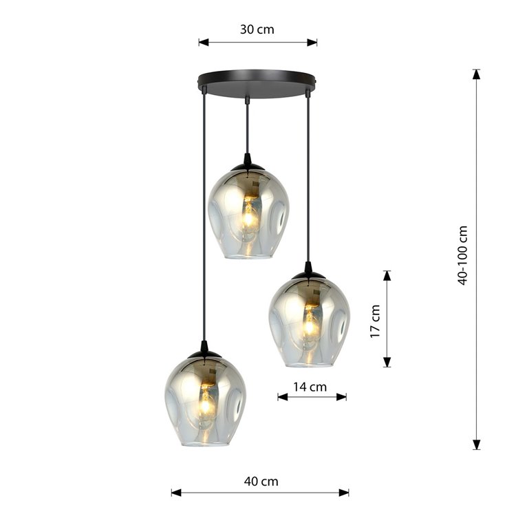 ISTAR 3 BL PREMIUM GRAFIT EMIBIG Lampa wisząca