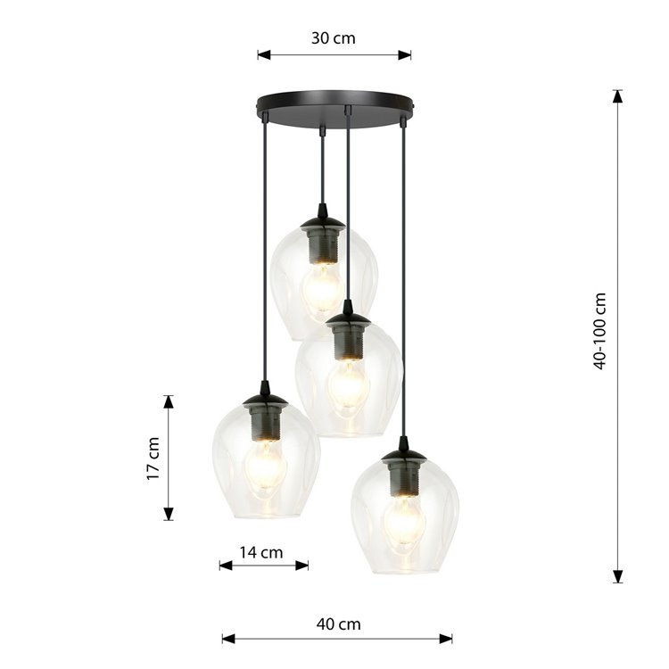 ISTAR 4 BL PREMIUM TRANSPARENT EMIBIG Lampa wisząca