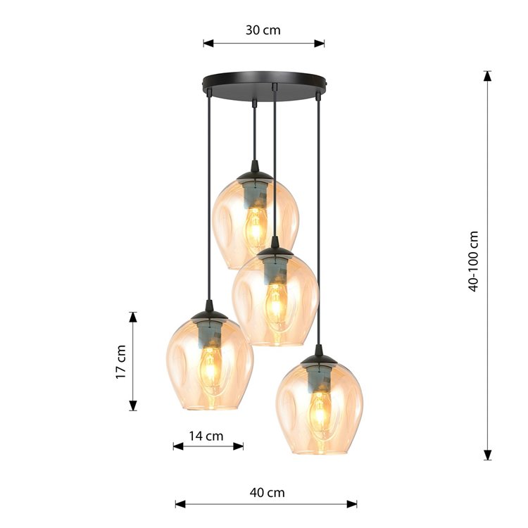 ISTAR 4 BL PREMIUM MIODOWY EMIBIG Lampa wisząca