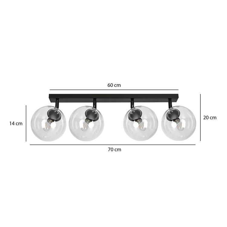 TOFI 4 BL TRANSPARENT EMIBIG Lampa sufitowa