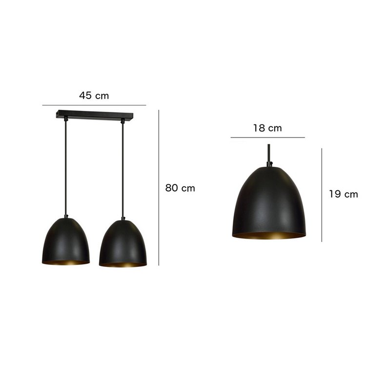 LENOX 2 BLACK / GOLD EMIBIG Lampa wisząca