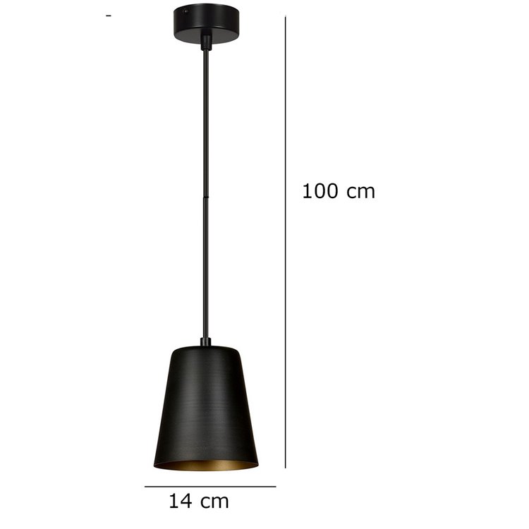 MILARGO 1 BLACK / GOLD EMIBIG Lampa wisząca