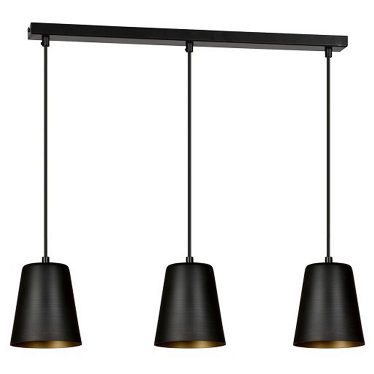 MILARGO 3 BLACK / GOLD EMIBIG Lampa wisząca