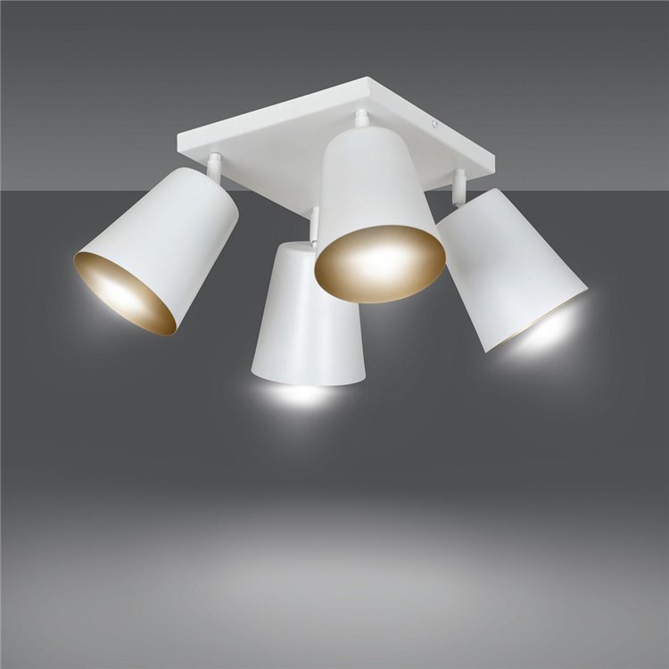 PRISM 4 WHITE / GOLD EMIBIG Lampa sufitowa