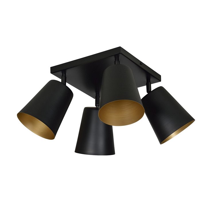 PRISM 4 BLACK / GOLD EMIBIG Lampa sufitowa