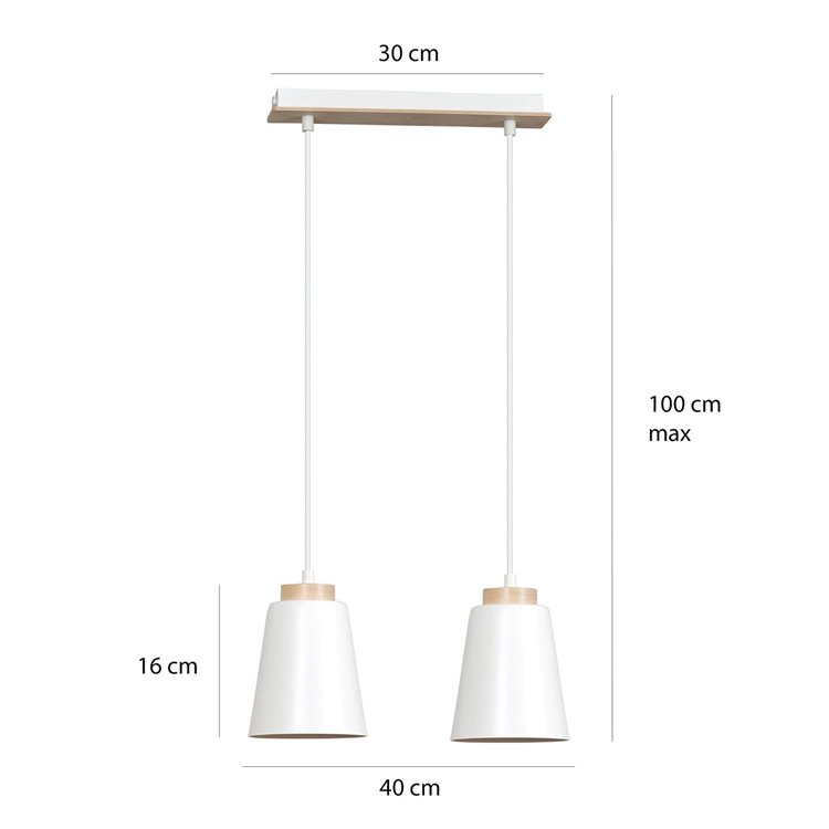 BOLERO 2 WHITE EMIBIG Lampa wisząca