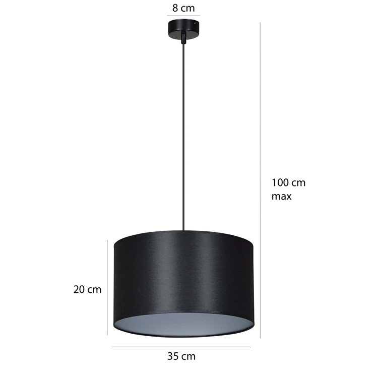 ROTO 1 BL BLACK/SILVER EMIBIG Lampa wisząca