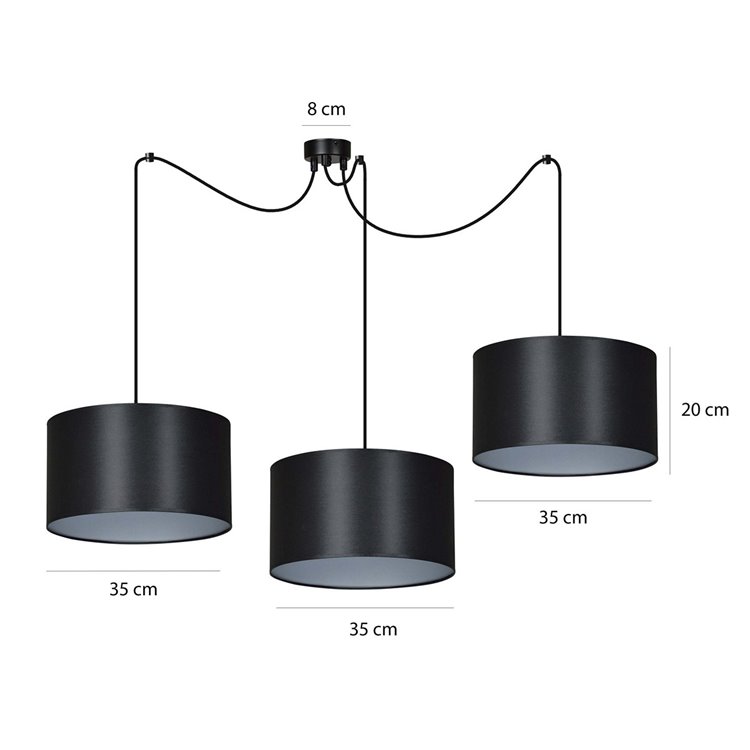 ROTO 3 BL BLACK/SILVER EMIBIG Lampa wisząca