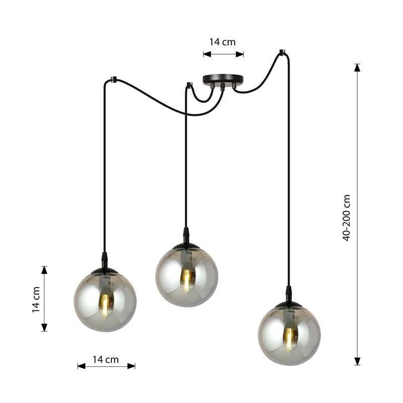 GIGI 3 BL GRAFIT EMIBIG Lampa wisząca GIGI 3 BL GRAFIT EMIBIG Lampa wisząca