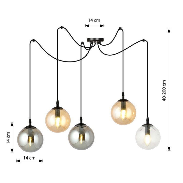 GIGI 5 BL MIX EMIBIG Lampa wisząca