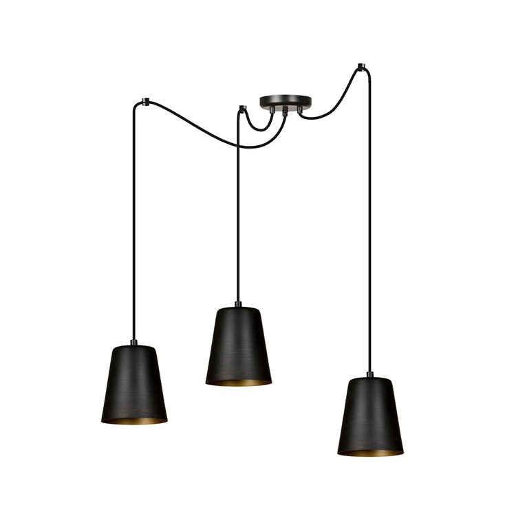 LINK 3 BLACK / GOLD EMIBIG Lampa wisząca