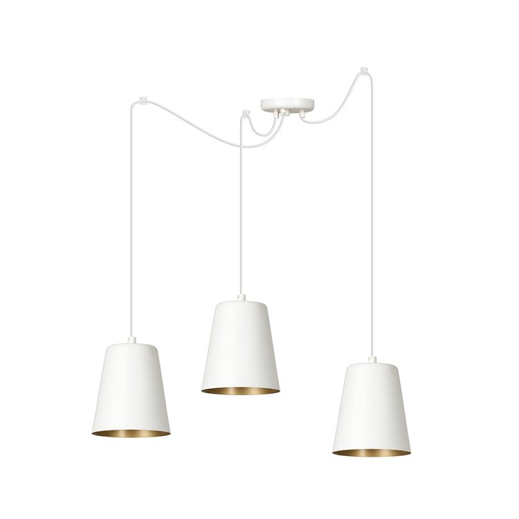 LINK 3 WHITE / GOLD EMIBIG Lampa wisząca