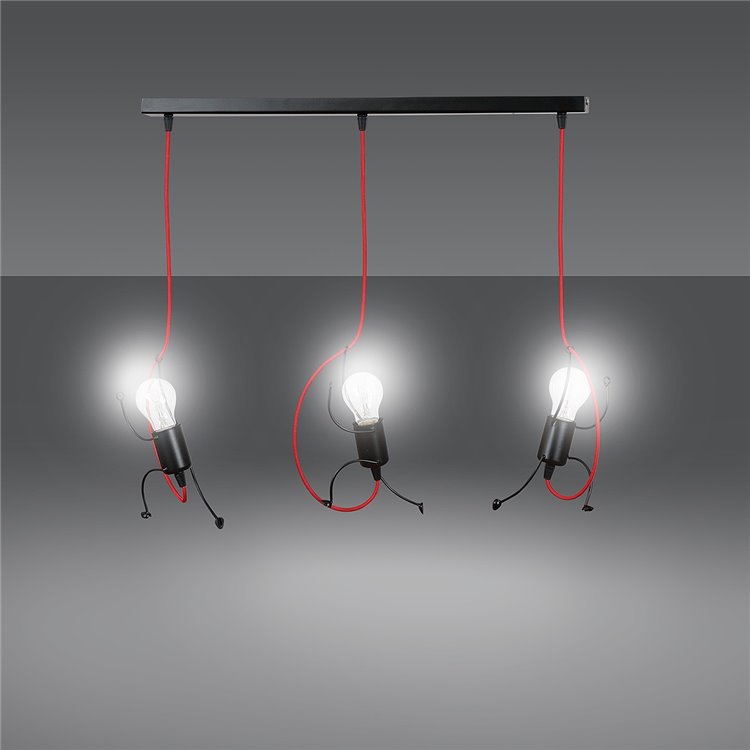 BOBI 3 BLACK EMIBIG Lampa wisząca