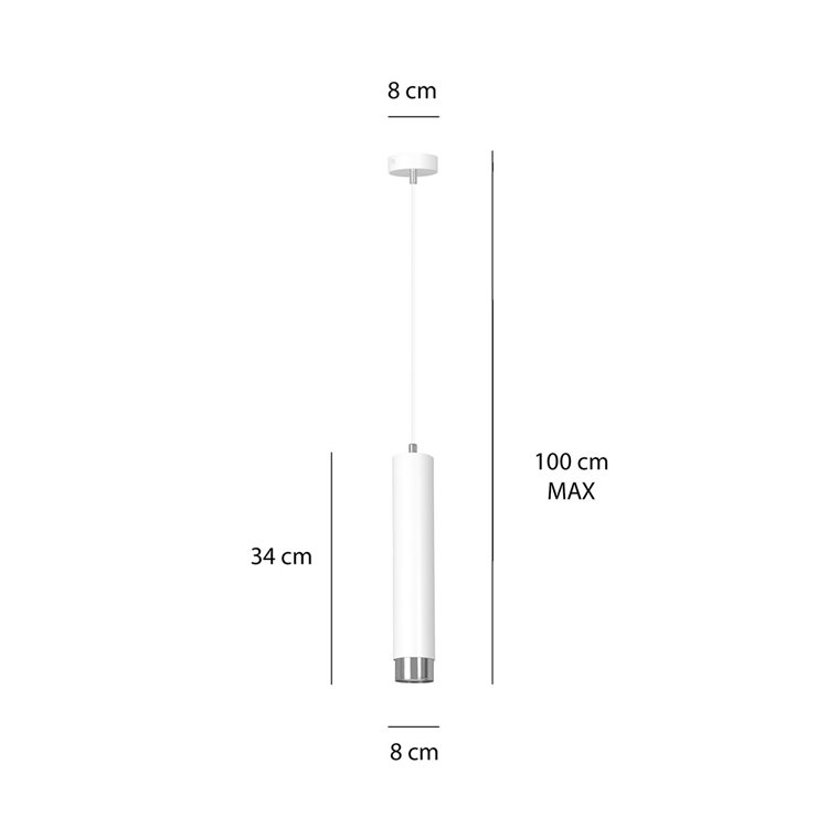 KIBO 1 WH/CHROME EMIBIG Lampa wisząca