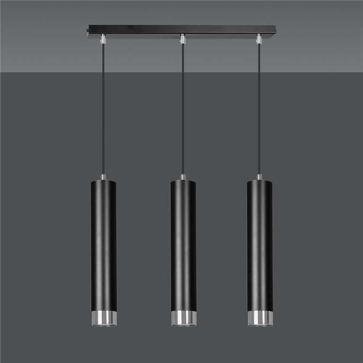 KIBO 3 BL/CHROME EMIBIG Lampa wisząca