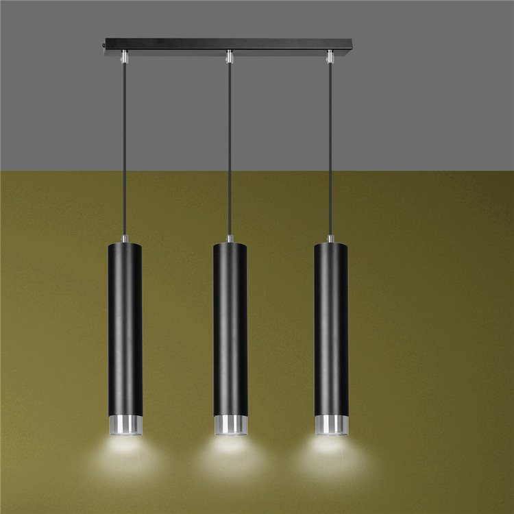 KIBO 3 BL/CHROME EMIBIG Lampa wisząca