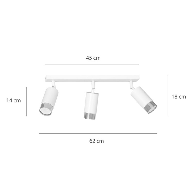 HIRO 3 WH/CHROME EMIBIG Lampa sufitowa