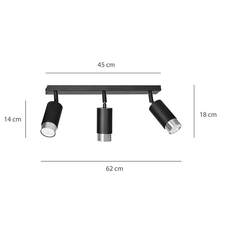 HIRO 3 BL/CHROME EMIBIG Lampa sufitowa