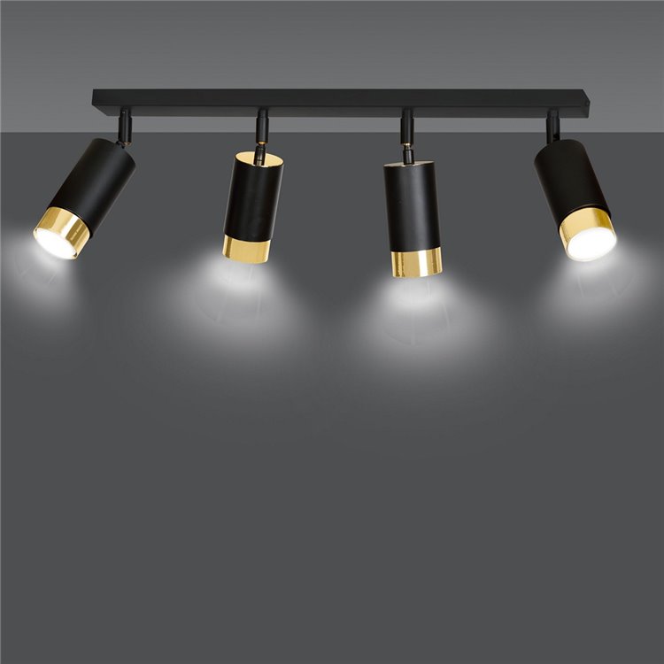 HIRO 4 BL/GOLD EMIBIG Lampa sufitowa