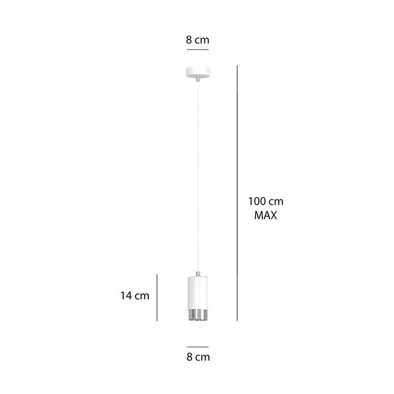 FUMIKO 1 WH/CHROME EMIBIG Lampa wisząca FUMIKO 1 WH/CHROME EMIBIG Lampa wisząca